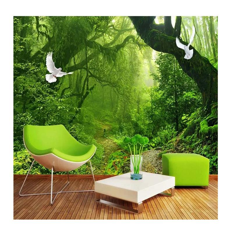 Large 3d Green Forest Wallpaper Big Tree Mural Living Room Tv Background Wall Mural