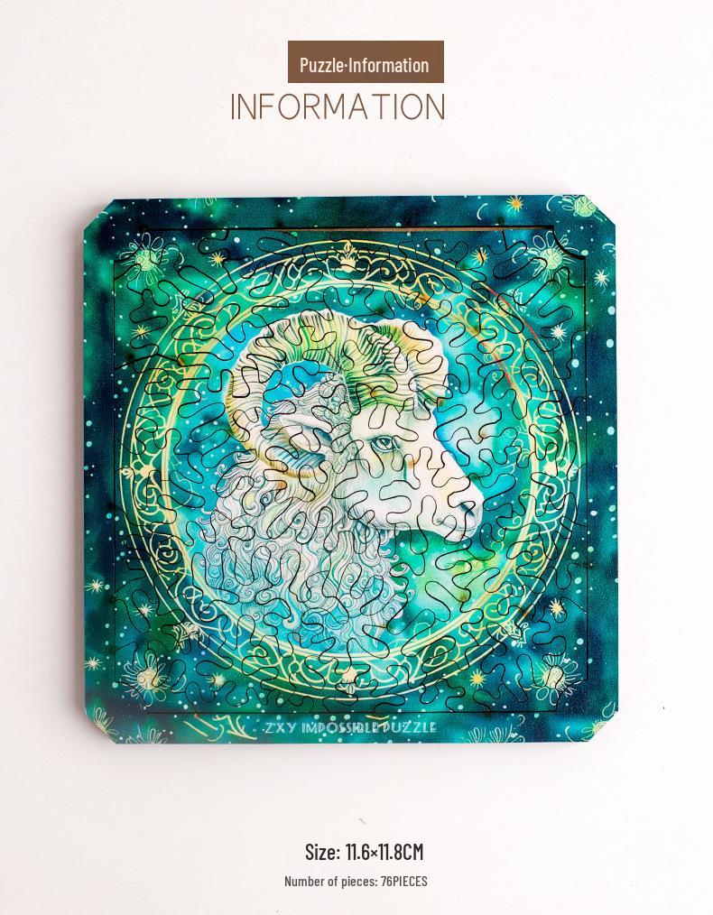 

Aries: High-Difficulty Creative Wooden Jigsaw Puzzle - An Educational Ornament Gift for Friends.