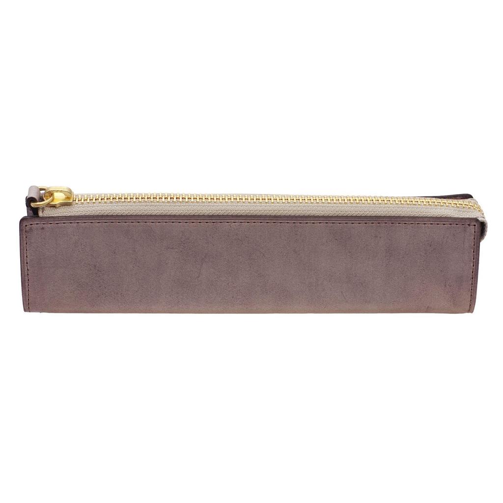 Lettera Standard Zipper Pen Case in Tempesty Sibylla Leather (Iris (Purple))