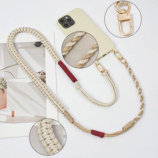 Cell Phone Lanyard Adjustable Fit Crossbody Strap High-Strength Braided Rope Anti-Lost Hands-Free Phone Neck Strap
