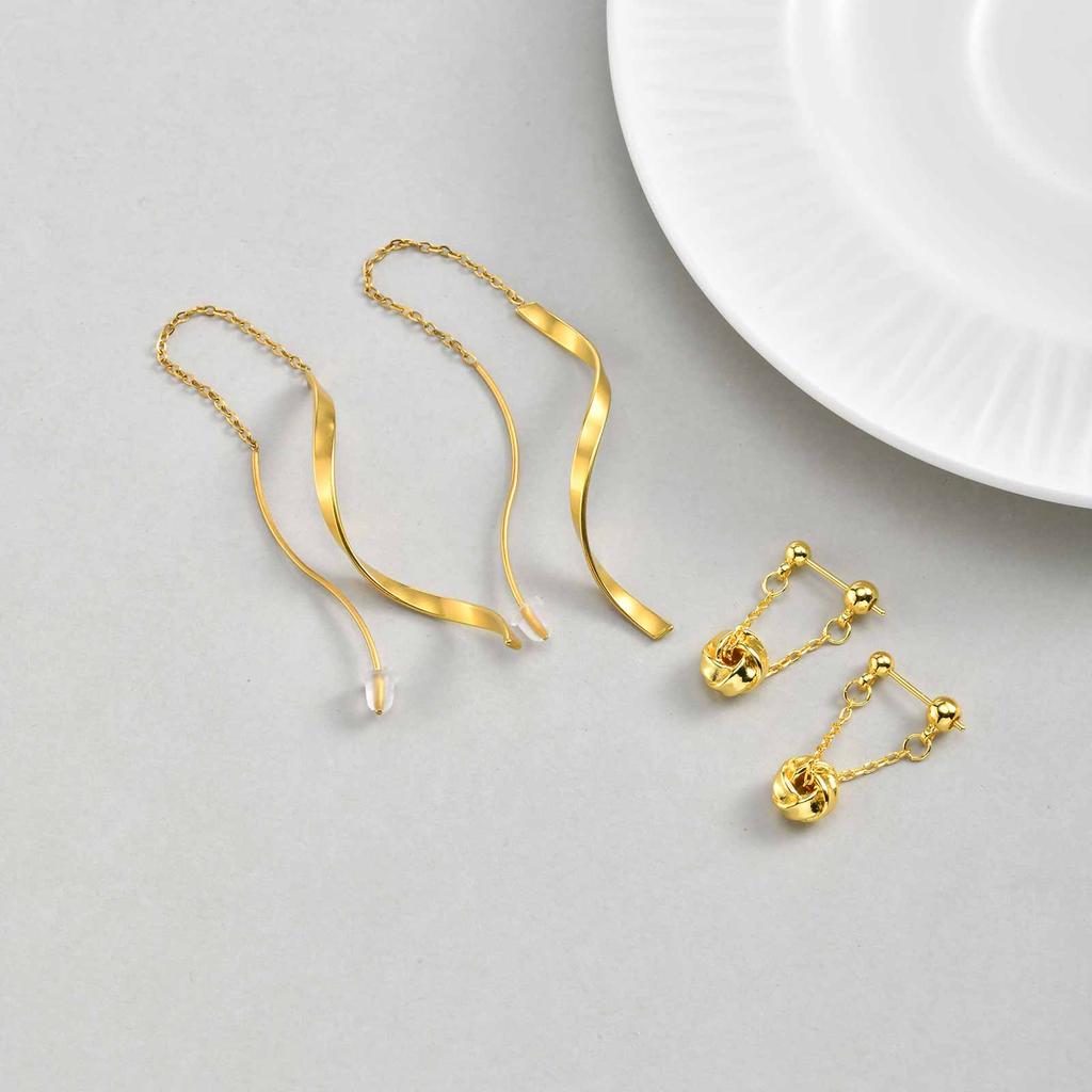 Simple Hollow U-Shaped Earrings for Women Stainless Steel Infinity Earrings 18k Gold Plated Daily Jewelry Gift