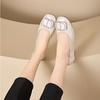 The first layer of cowhide small single shoes women's soft-soled light dance shoes women's half-folded egg roll shoes women's casual large size women