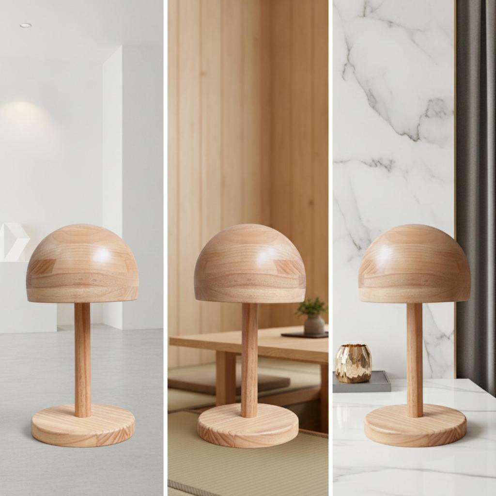 Hat Display Stand with Round Base Wooden DomeShaped for Retailers, Collectors,