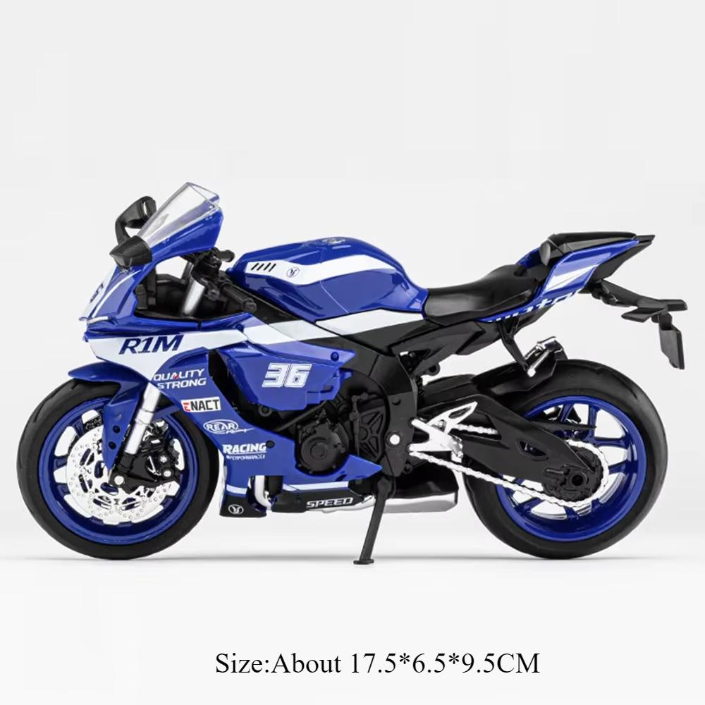 1:12 Yamaha Yzf-r1 Alloy R1m Motorcycle Diecast Car Toys Front Wheel Steering Rear Wheel Suspension Vehices Boy's Birthday Gifts