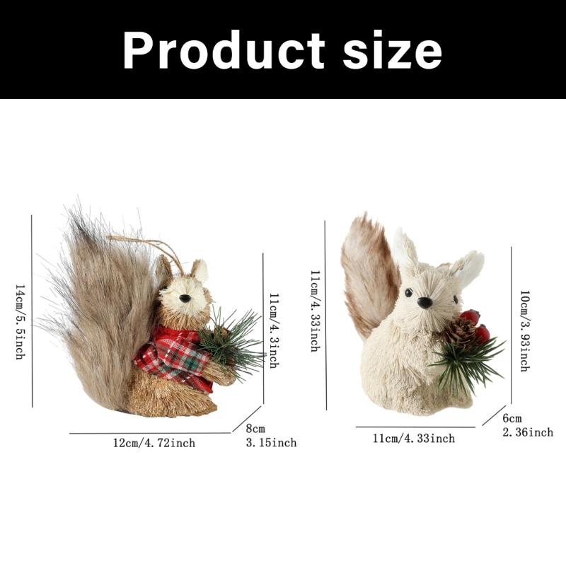 Handcrafted Hanging Squirrel Holiday Decoration Foam Christmas Ornament For Indoor Window Desktop Holiday Display