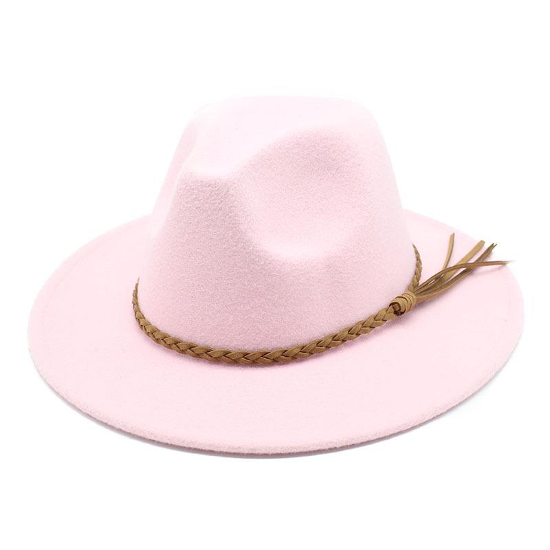 Fedora Hat Woolen Top Hat Jazz Hat Men'S And Women'S Woolen Hats