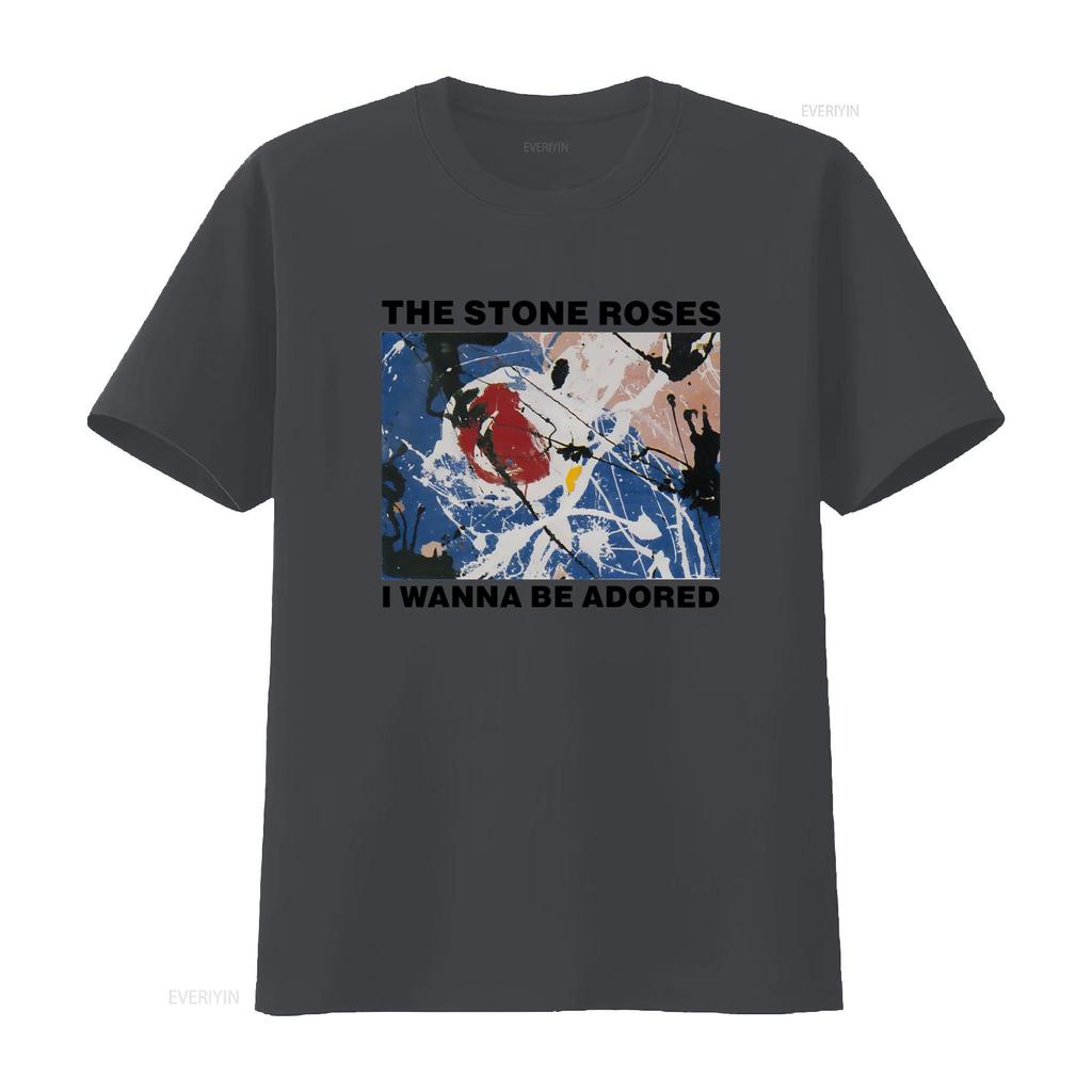 Vintage Y2k The Stone Roses I Wanna Be Adored T Shirt White Medium Vintage Washed Versatile Casual Soft Stylish Slightly Homme