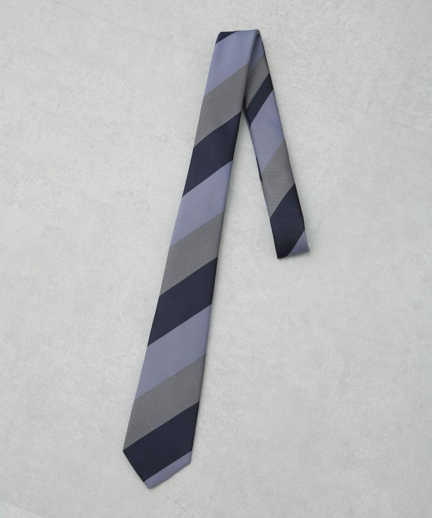 [Nano Universe] Kyoto Washable Stripe Tie, Size 1, Men's F 115, Saxophone Blue, 668-5142202