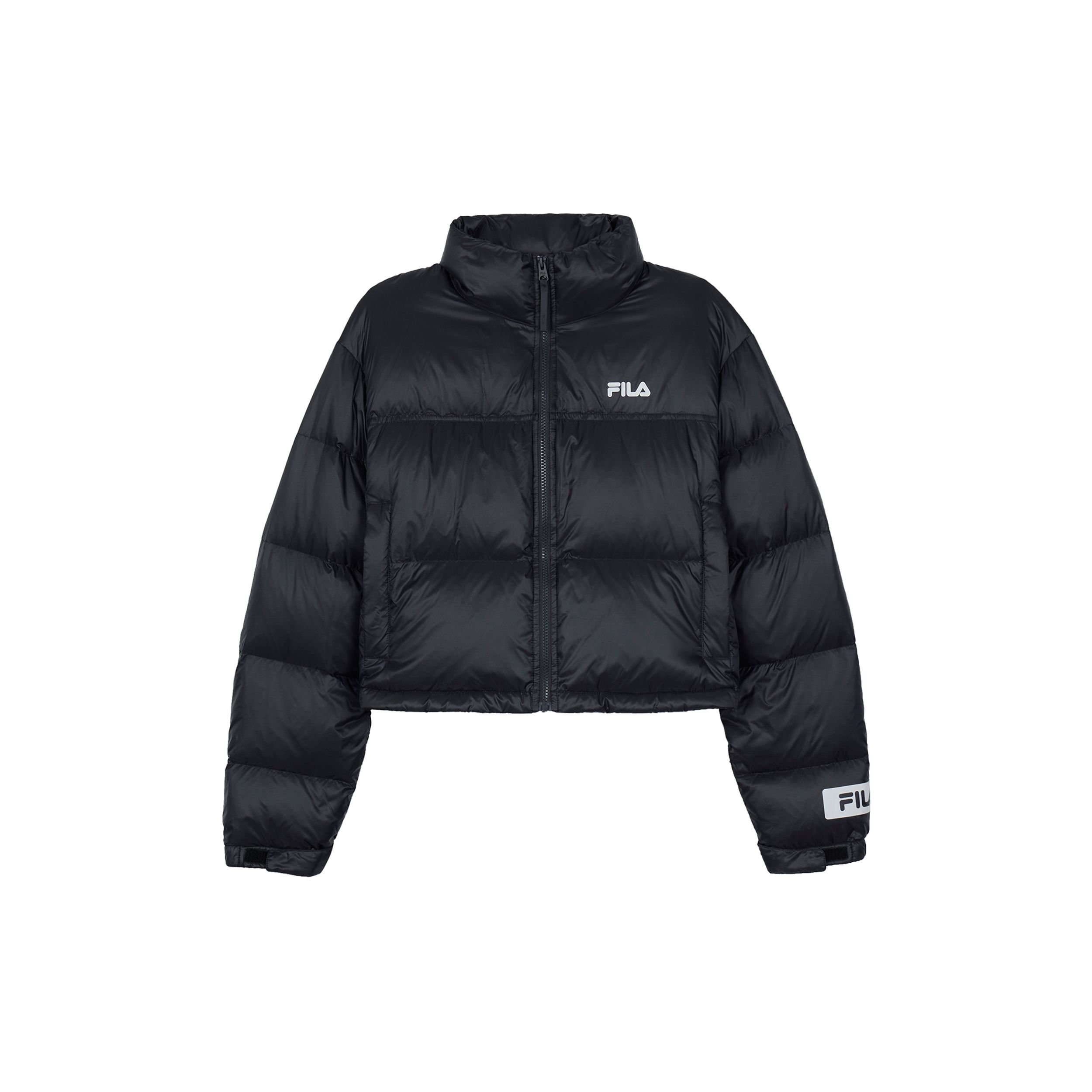 

FILA Solid Color Logo Zip Stand Collar Long Sleeve Down Jacket Women outerwear Black F51W349901F-BK XL