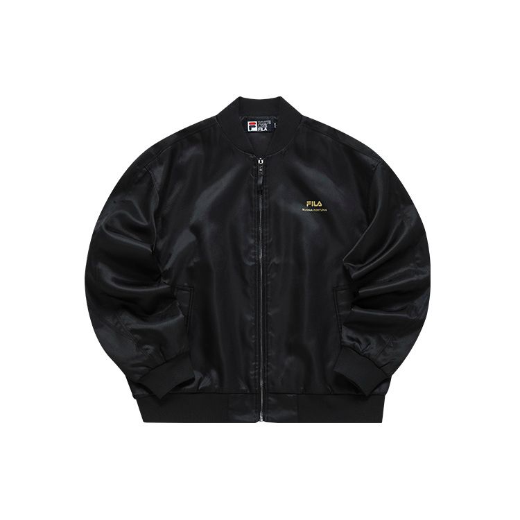 

FILA Valentines Day Series White Line Solid Color Sports Woven Jacket Men Jacket Black F11M218709FBK S