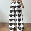 Women's Casual And Fashionable  Elastic Waist Loose Wide Leg Pants
