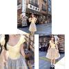 Vintage Korean Style Floral Print Midi Skirt With Elastic Waist For Casual Spring Fashion