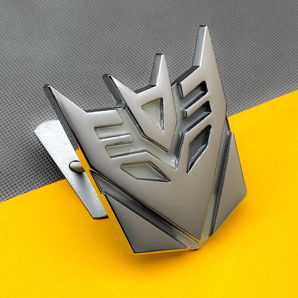 Chrome Metal self-luminous Transformers Decepticon Grille Emblem Car Grill Badge