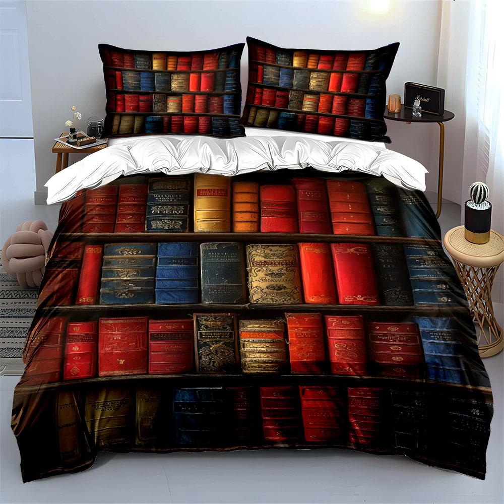 "Vintage Bookshelf Dreams" Bedding sets Duvet covers Pillowcases(1* Duvet Cover 2* Pillowcases without duvet insert)