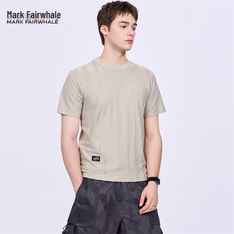 Men s Vertical Stripe Jacquard Flocked Short Sleeve T-shirt M