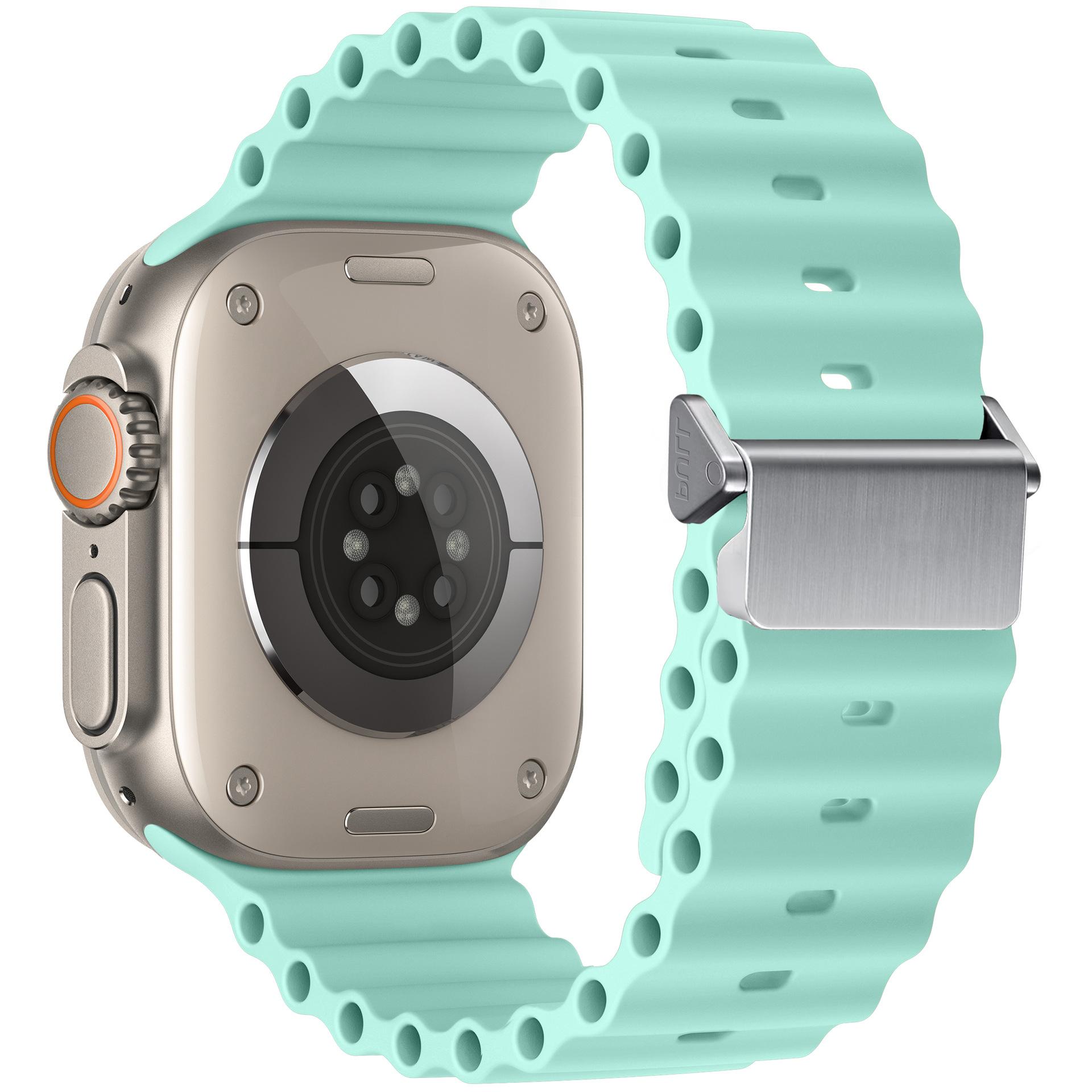 

Ремешок Для Apple watch ultra band 49мм 44 45 41 42 46 40мм 38мм 44 45 мм 1:1 Оригинальный Ocean ремешок для iWatch серии 10 9 8 7 se 38 40 41 S10-42mm фисташковый