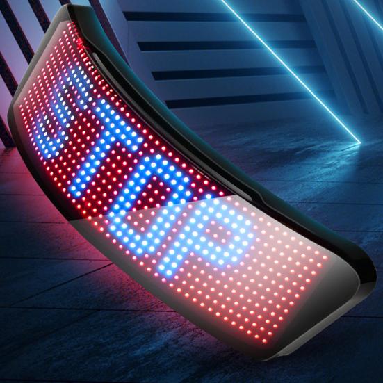 LED Helmet Screen with Turn Signals Speedometer Programmable APP Patterns Display Waterproof Night Cycling Motorcycle Bike Helmet Taillight