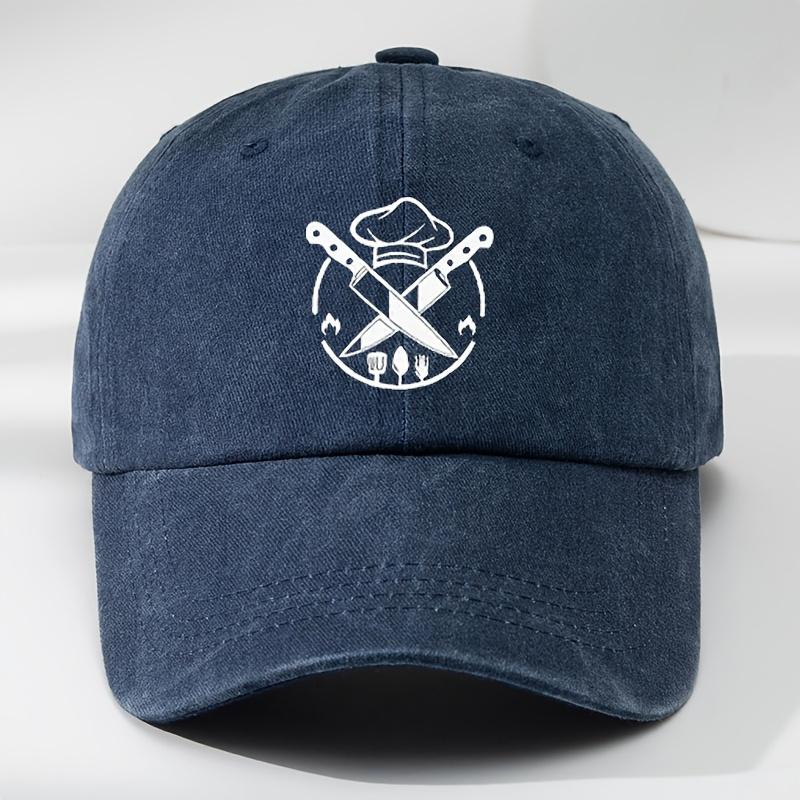 Chef Knife Cooking Graphic Baseball Cap Unisex Polyester Casual Adjustable Sun Protection Outdoor Headwear