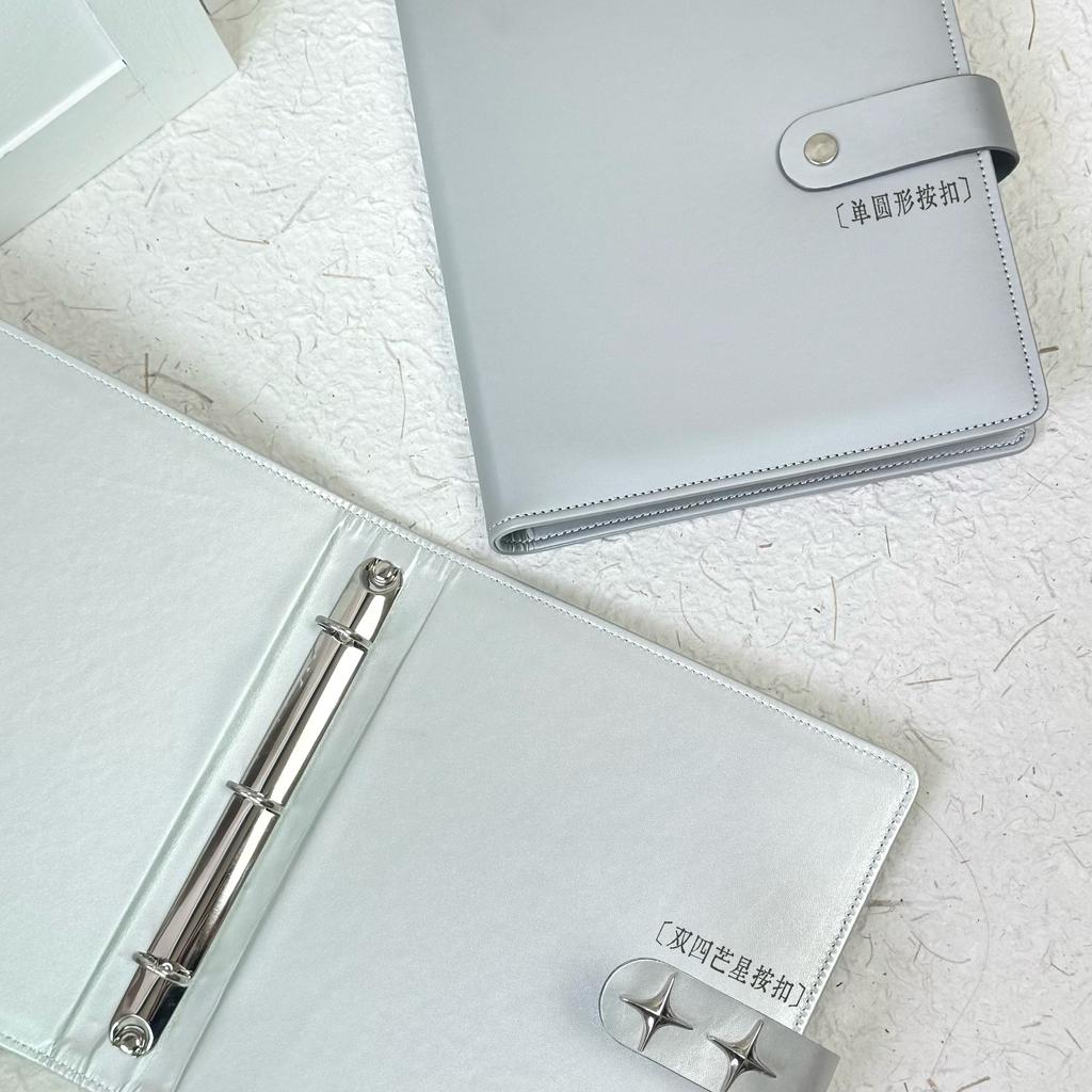 Silver Big A5 3-Ring Binder Card Album Large Capacity Refillable Photo Card Holder for K-Pop Polaroid Pictures, Trading Cards