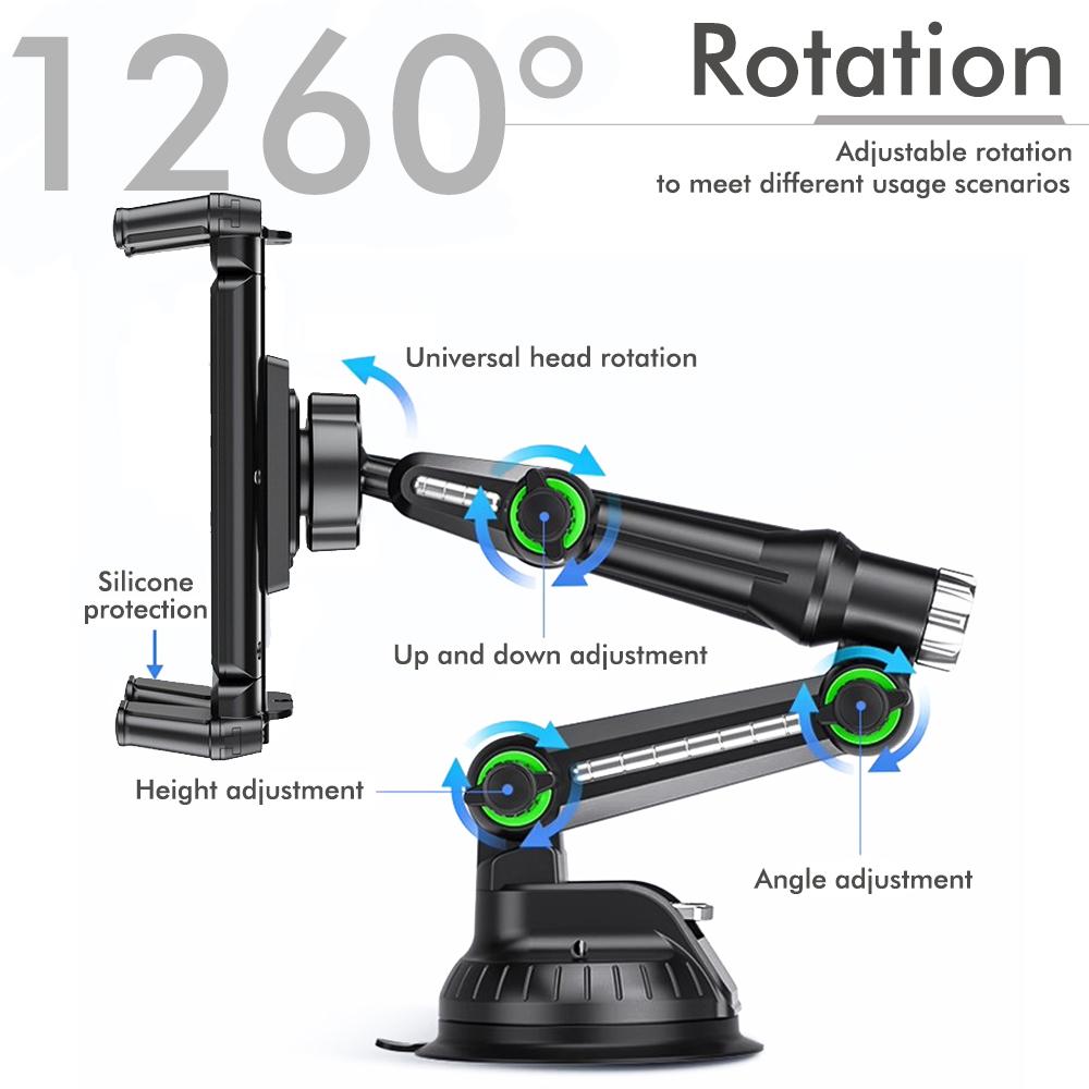 2025 New Hot Dashboard Tablet Holder for Car Suction Car Mount With for All 7"-15" Pad Tablet and 4" - 7"Straight Panel Phone