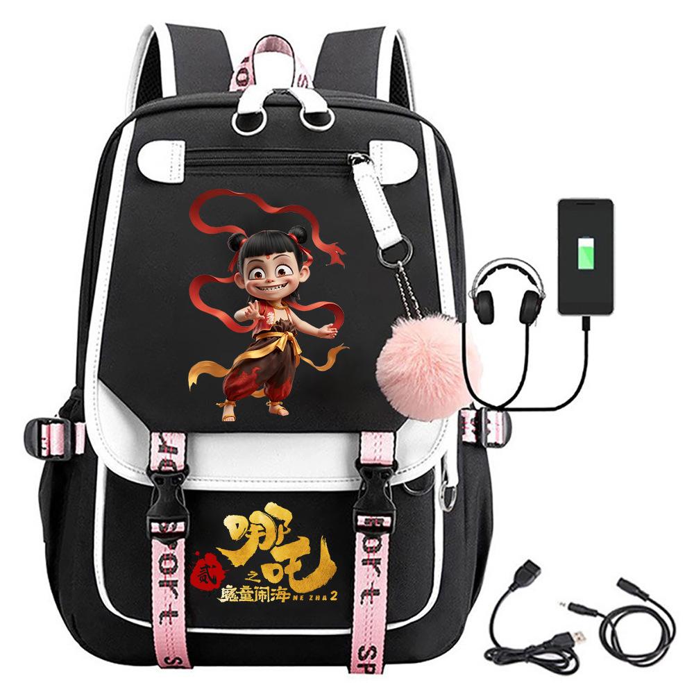 New Nezha's Devil's Child Noisy Sea Animation Large Capacity Backpack Travel Bag Computer Bag Student Leisure Backpack School Bag