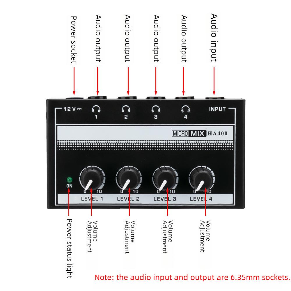 Mini Studio de Înregistrare Portabil Amplificator Monitor Căști cu 4 Căi