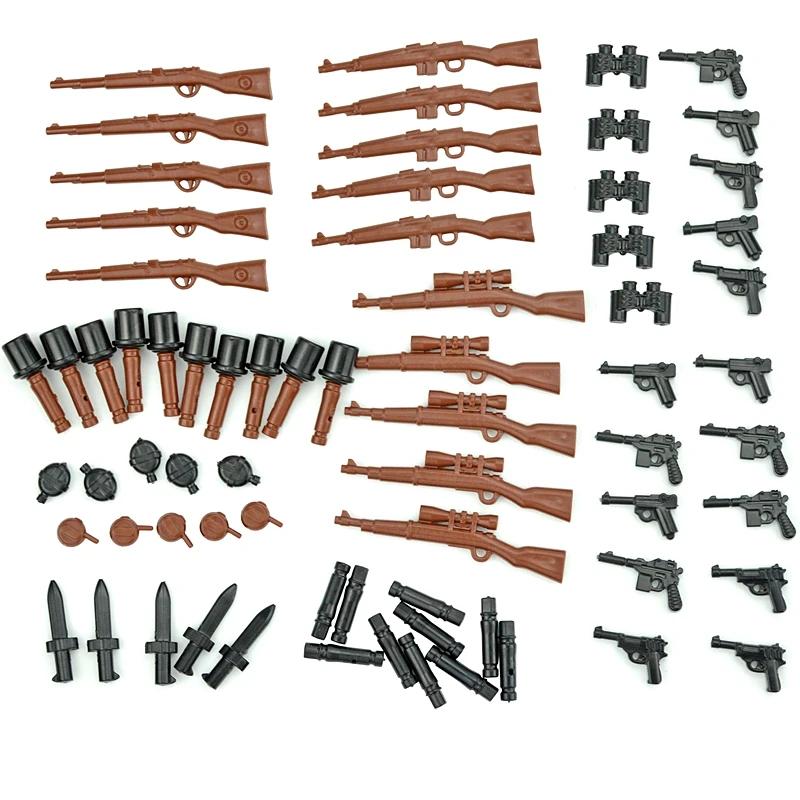 20pcs WW2 Military SWAT Guns Bricks Model Series Guns Assemble Educational MOC Army Building Blocks Soldier Militaries Kid Toys