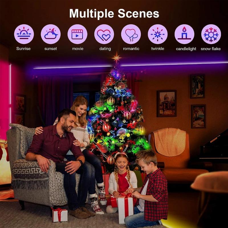 5M/10M/20M USB Christmas Fairy String Lights Bluetooth Remote Control Music Sync Waterproof Indoor Outdoor Garden Bedroom Decorative Lights
