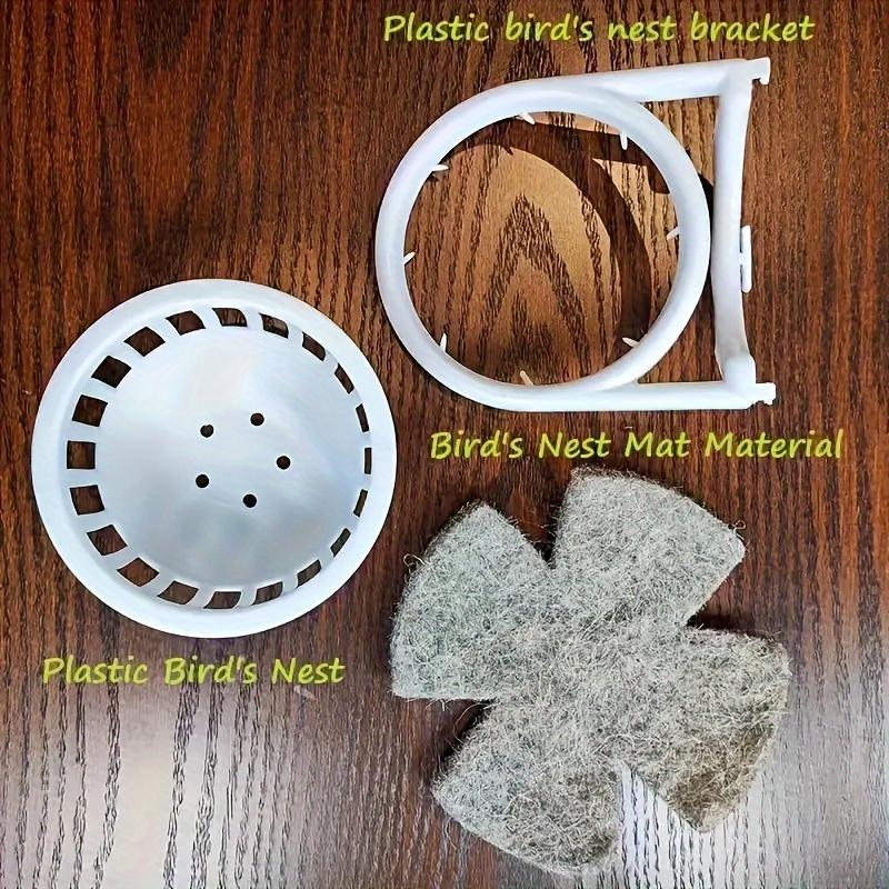 Bird Nest Kit - Safe Suspended Plastic Birdhouse with Secure Brackets & Soft Mats for Small Pets