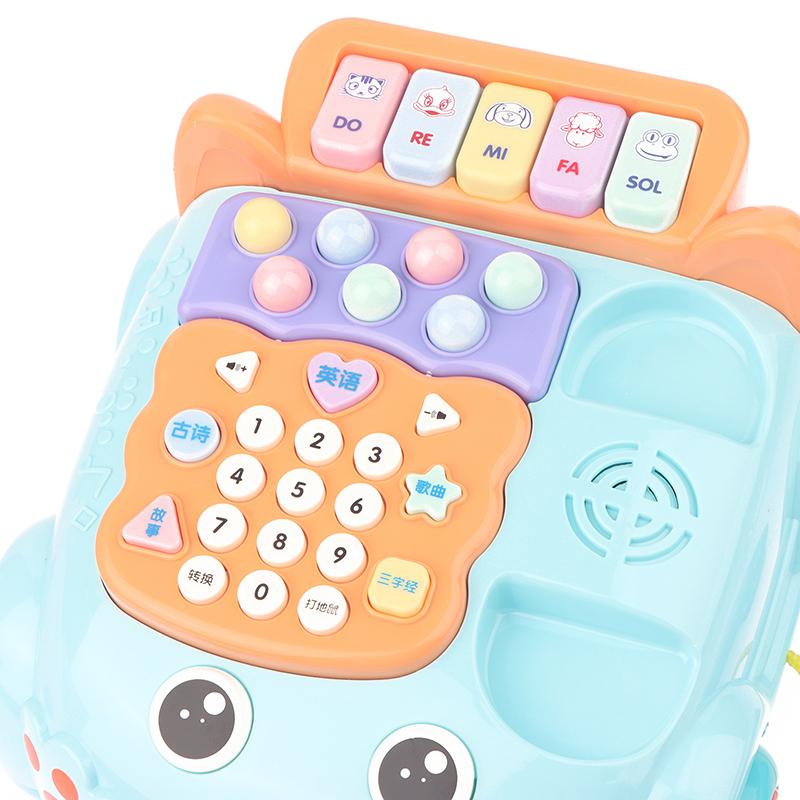 1 Set Creative Fun Simulation Landline Baby Puzzle Music Story Pull Line Phone Car Toy Children Early Learning Phone Car Toys