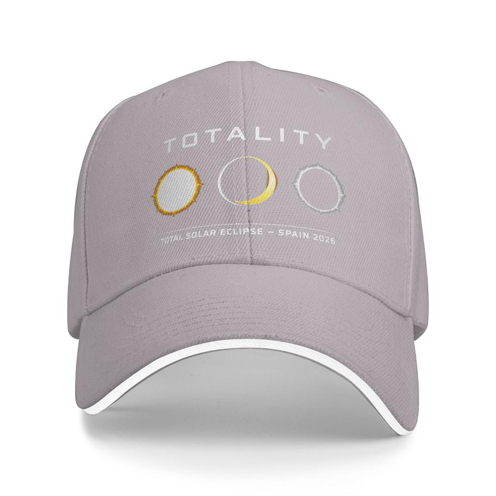 Spain Total Solar Eclipse  Totality Sandwich Baseball Cap Fashion Astronomy for Unisex Women Polyester Sun Cap Sports Adult Hat