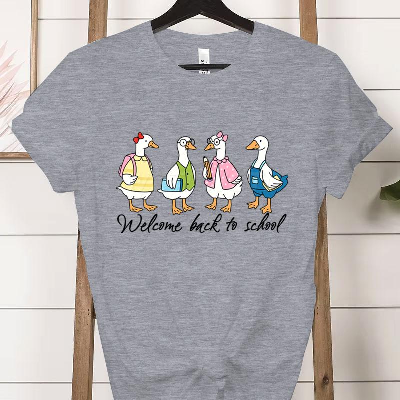 Welcome Back To School Duck TShirt Cute Teacher Shirt Unisex Tee BacktoSchool Outfit Gifts Funny Gift for Teachers Clothes
