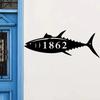 Custom Metal Fish House Number Sign, Personalized Door Plaque, Fish-Themed Wall Art, Mailbox Number, Bespoke Home Decor