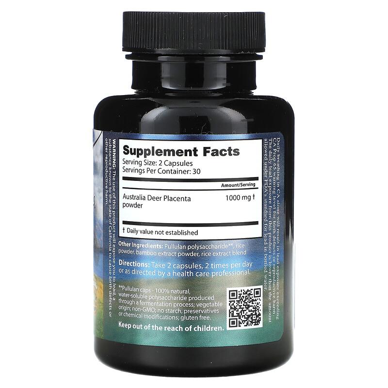 Deer Placenta, 500 Mg, 60 Capsules