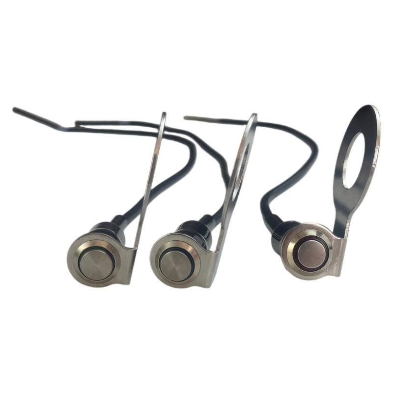Motorcycle Auxiliary Lamp Power Button 12V 24V 10A Push Button with Stainless Steel Mounting Bracket for Light Wiring