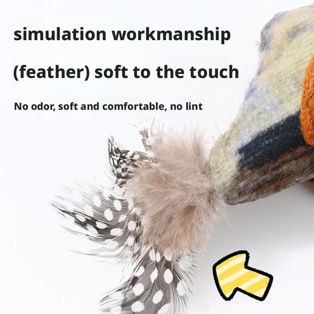 Indoor Interactive Birds Toy for Cat Chasing Teasing Toy Sounding Catnip Cat Teaser Toy Self-hilarity Wall Hanging Birds Cat Toy