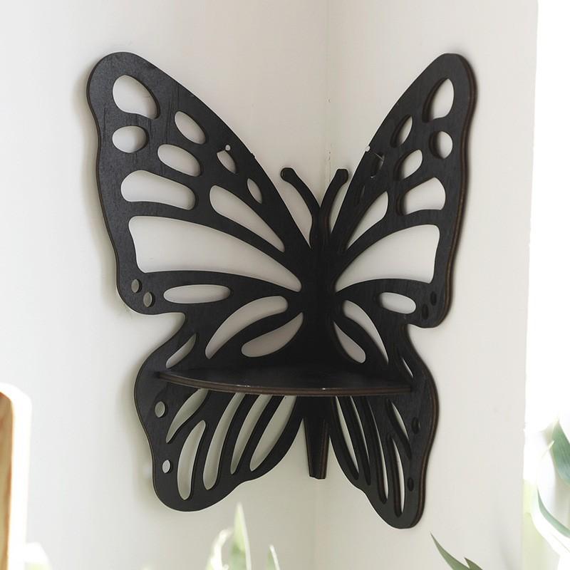 Wooden Craft Butterfly Hollow Storage Rack,  Home Wall Decoration