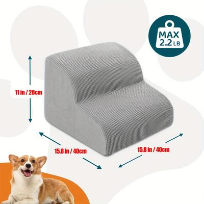 Orthopedic Dog Steps with Removable Covers - 2/3/4 Tier Pet Stairs, Non-Slip Diamond Treads & Eco-PU Padding