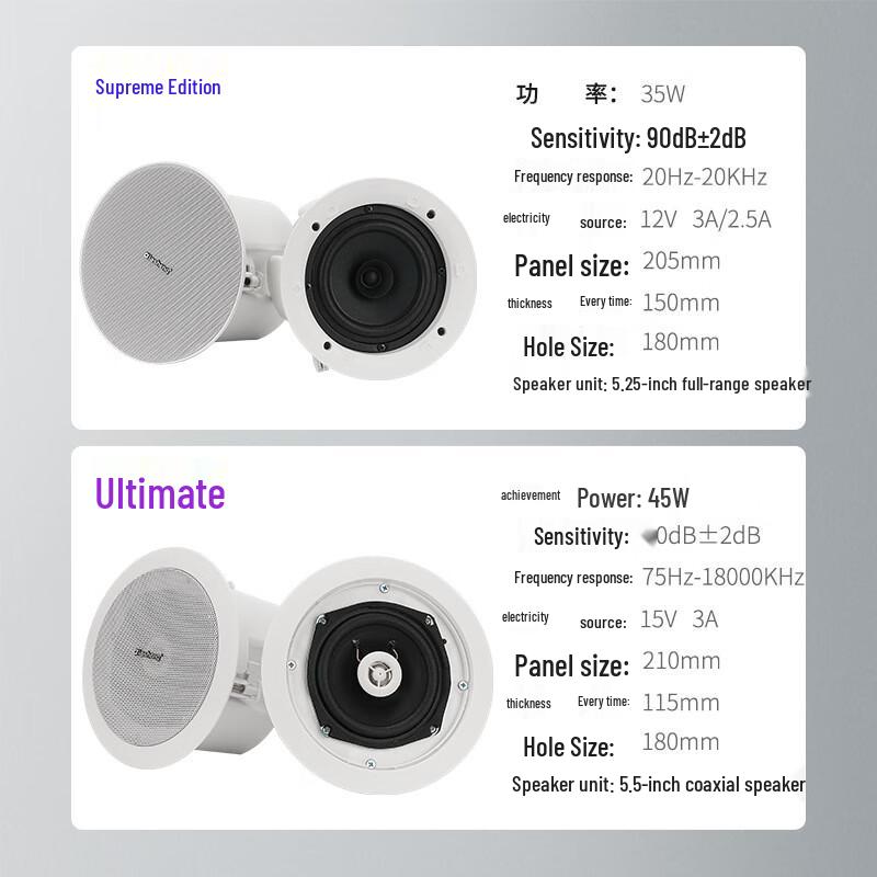 QIASHENG Commercial Bluetooth Ceiling Speaker System