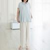 Dedra 88size Slit Linen Blouse Tbf3408