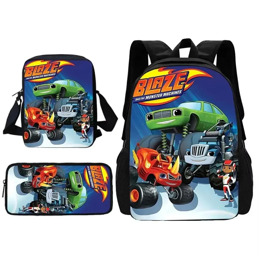 Blaze and the Monster Machines School Backpack With Shoulder Bag Pencil Bags School Bags for Best Gift