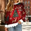 Women's Casual Comfortable Printed Long Sleeve Top for Fall and Winter Everyday Wear