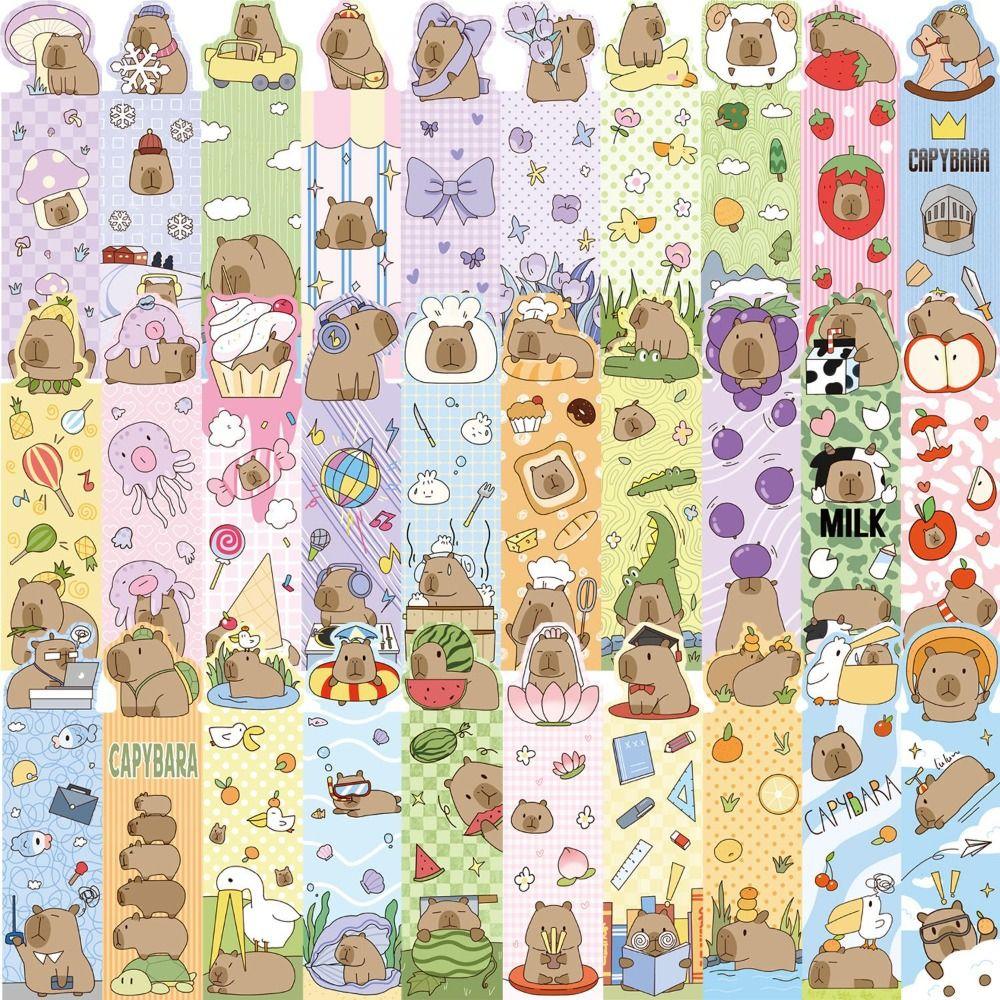 30Pcs/Set Reading Stationery Capybara Bookmark Book Decoration Page Pagination Marker Library