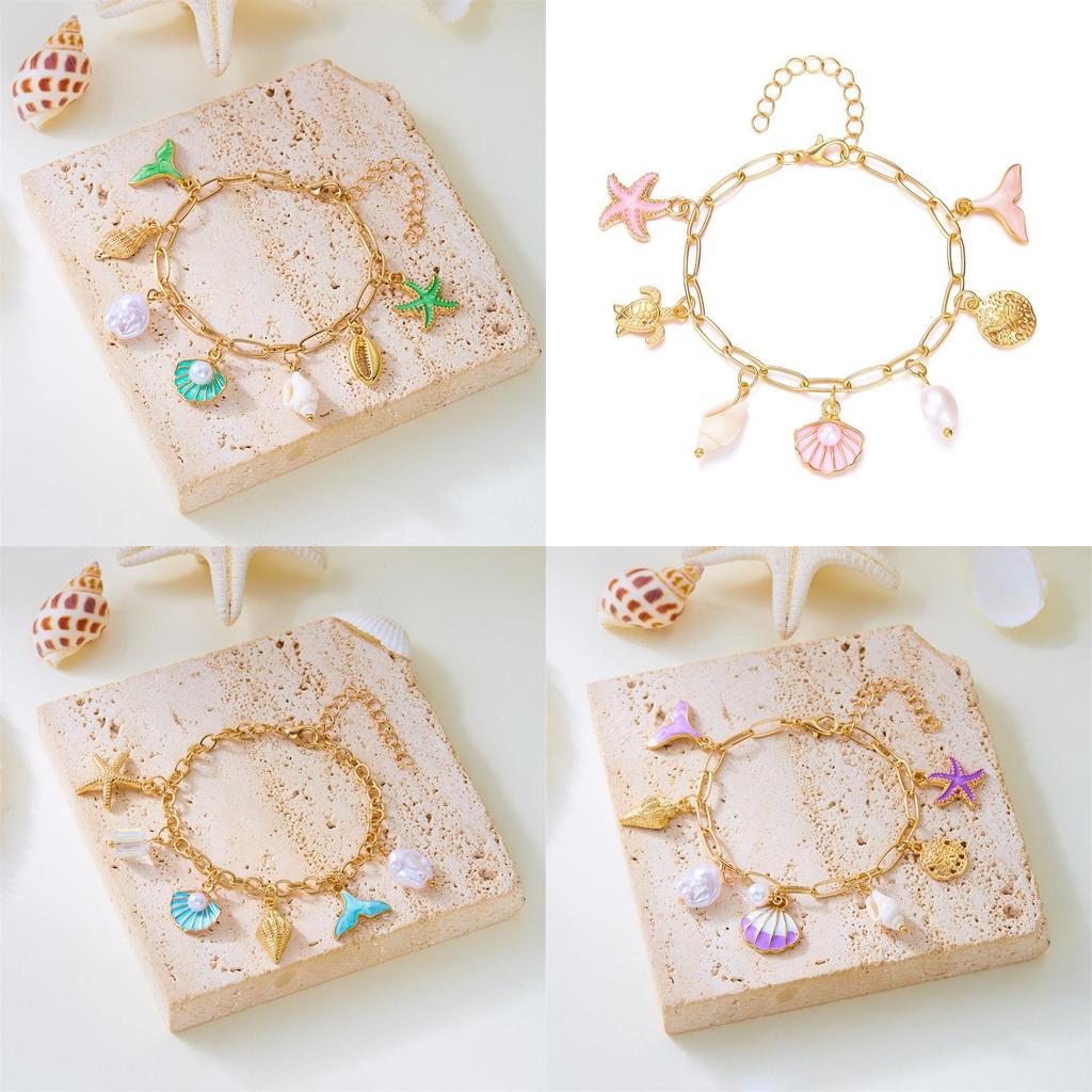 Seashell Beach Bracelet With Alloy Electroplate For Womens Casual Wear