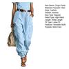Cargo-Hose Verstellbare Beinöffnungen Volle Knöchellänge Seitentaschen Baggy-Hose Einfarbige Locker geschnittene Streetwear Freizeit-Hose