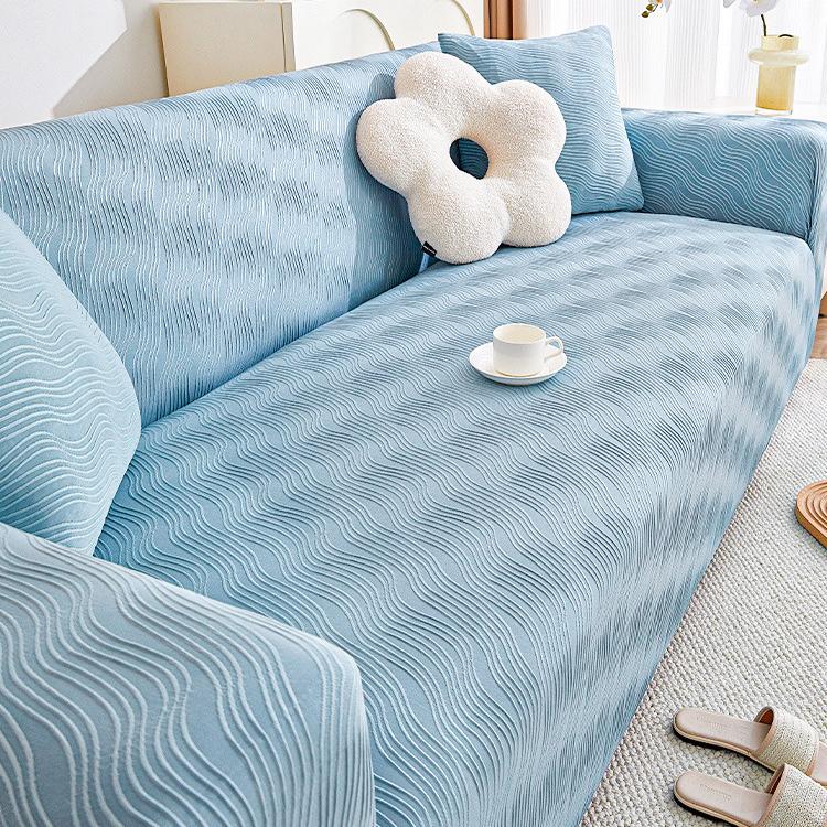 

Эластичный чехол для дивана в кремовом стиле Four Seasons, универсальный универсальный чехол с защитой от кошачьих царапин, универсальный тканевый чехол для дивана 3 Seat синий