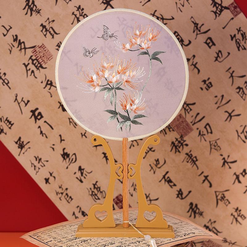 Chinese Ancient Style Fan Female Fan Embroidered Fan Embroidered Fan Suzhou Double Sided Embroidered Fan Commemorative Gift