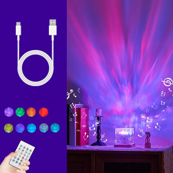 Northern Light Aurora Borealis Night Light Projector Projector 16 Colors Rechargeable with Remote Control Bedroom Room