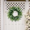 Artificial Green Leaves Summer Wreath Garland Flower Decor for Window Stairs Fireplace Indoor Outdoor