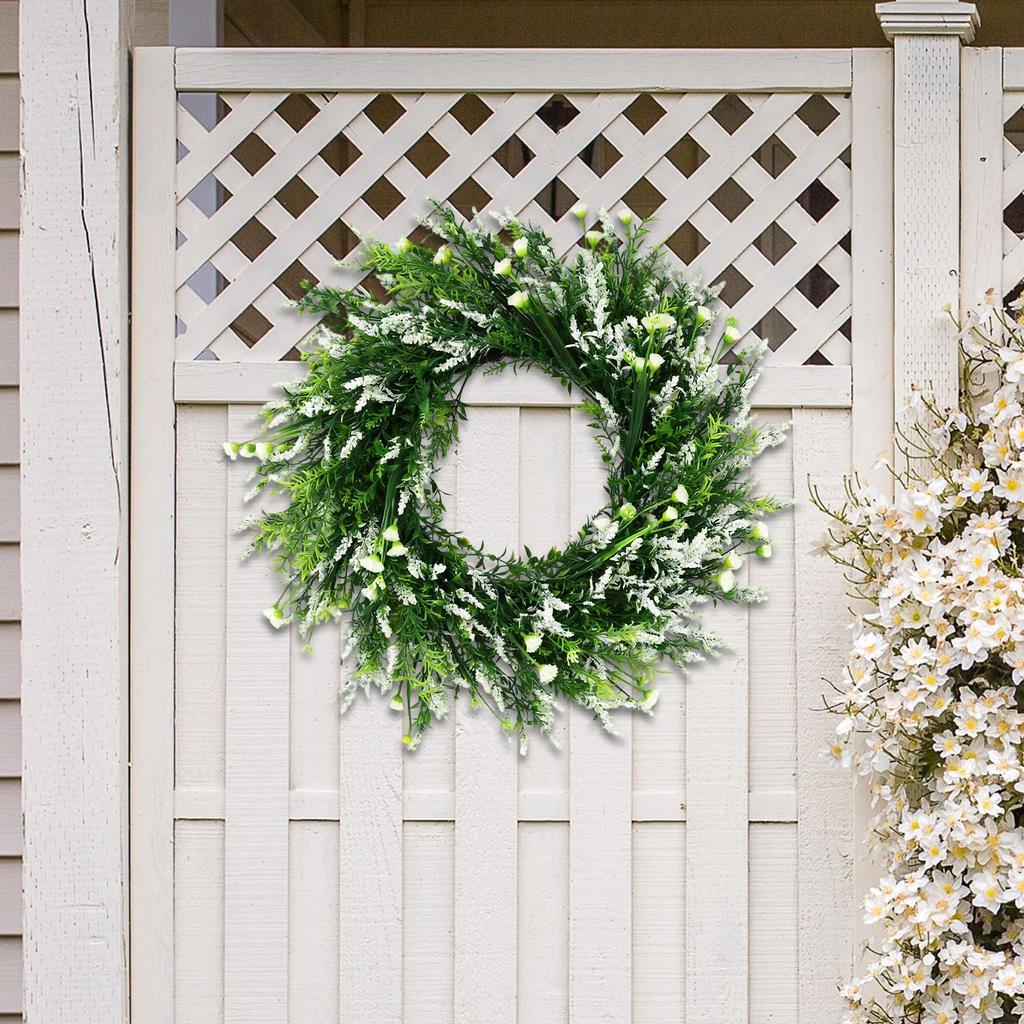 Artificial Green Leaves Summer Wreath Garland Flower Decor for Window Stairs Fireplace Indoor Outdoor